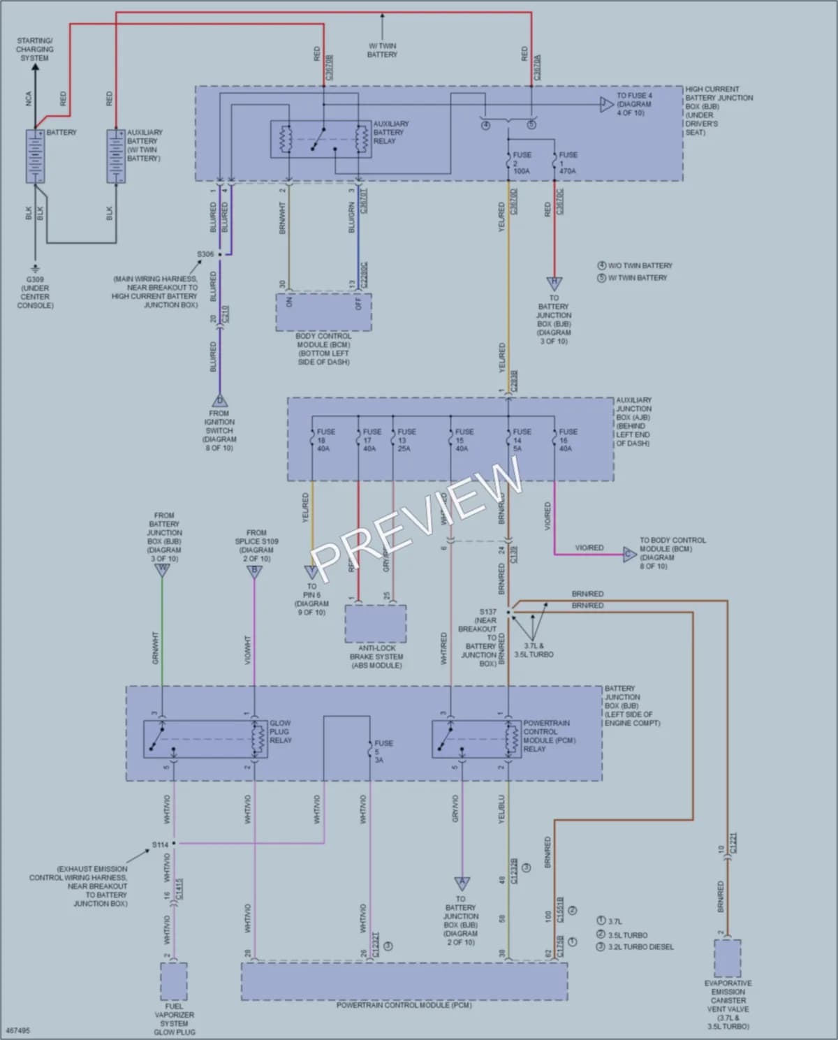 2015 Ford 350Transit Power Distribution wiring diagram preview