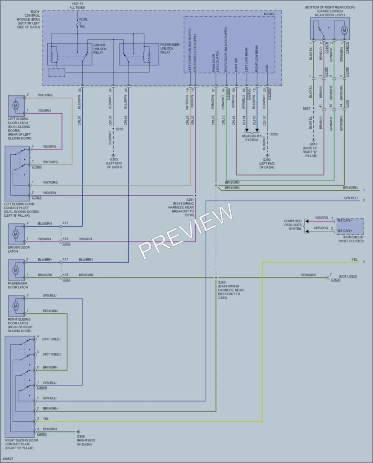 2015 Ford 350Transit Power Door Locks wiring diagram preview
