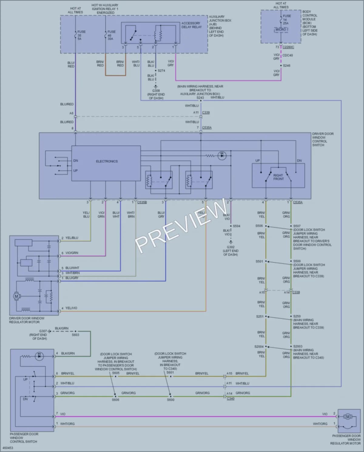 2015 Ford 350Transit Power Windows wiring diagram preview