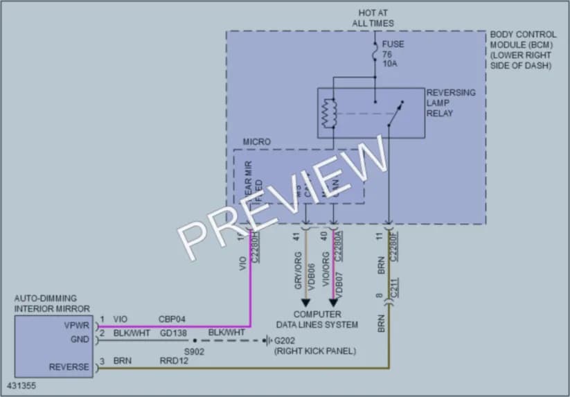 2015 Ford CMaxEnergi Power Mirrors wiring diagram preview