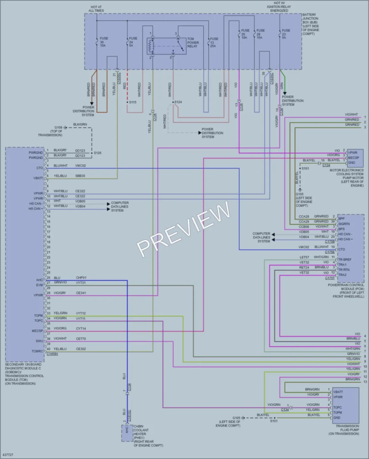 2015 Ford CMaxHybrid Transmission wiring diagram preview