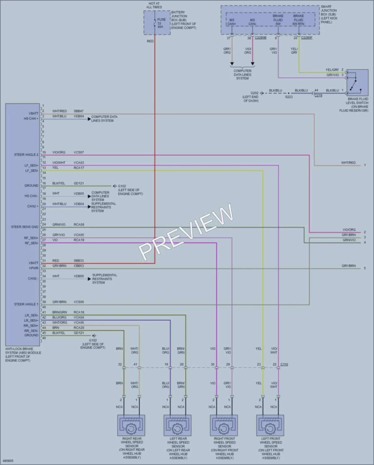 2015 Ford E350Econoline Anti Lock Brakes wiring diagram preview
