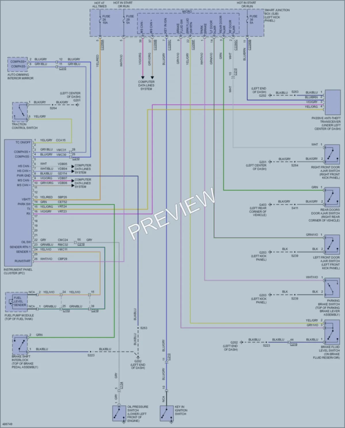 2015 Ford E350Econoline Instrument Cluster wiring diagram preview