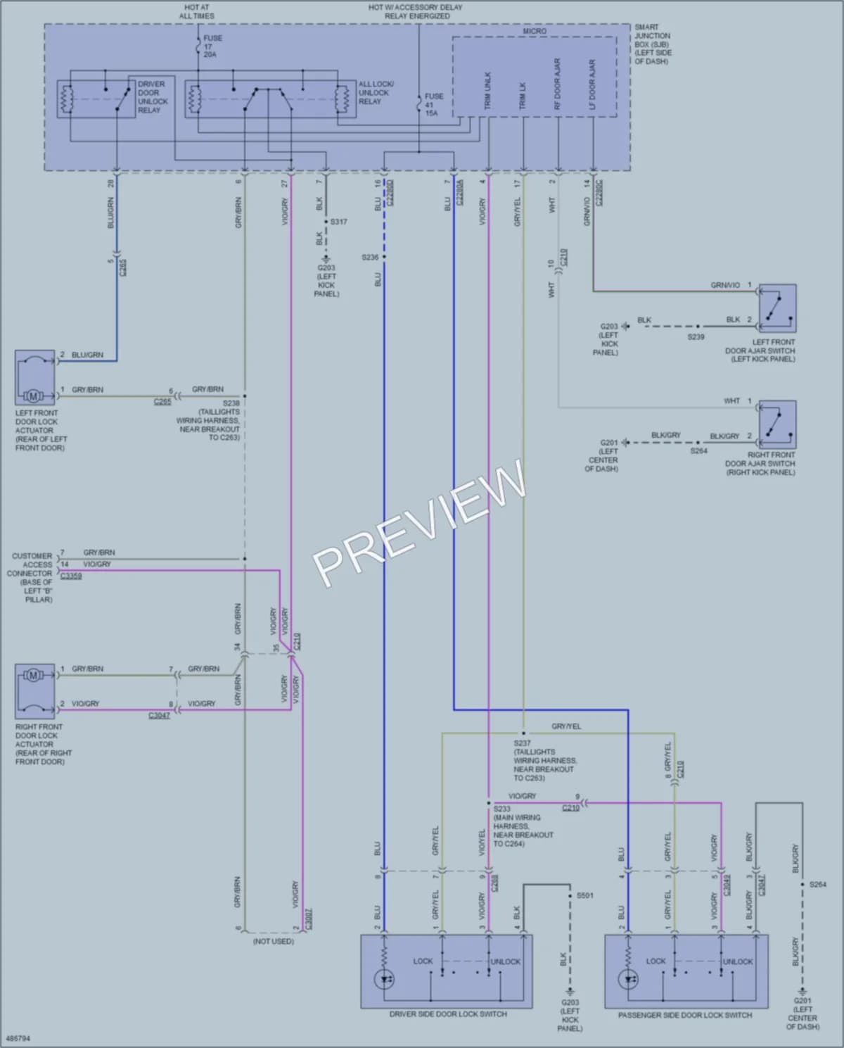 2015 Ford E350Econoline Power Door Locks wiring diagram preview
