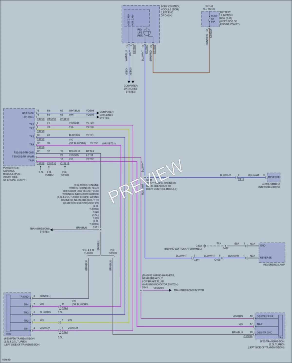 2015 Ford Edge Exterior Lights wiring diagram preview