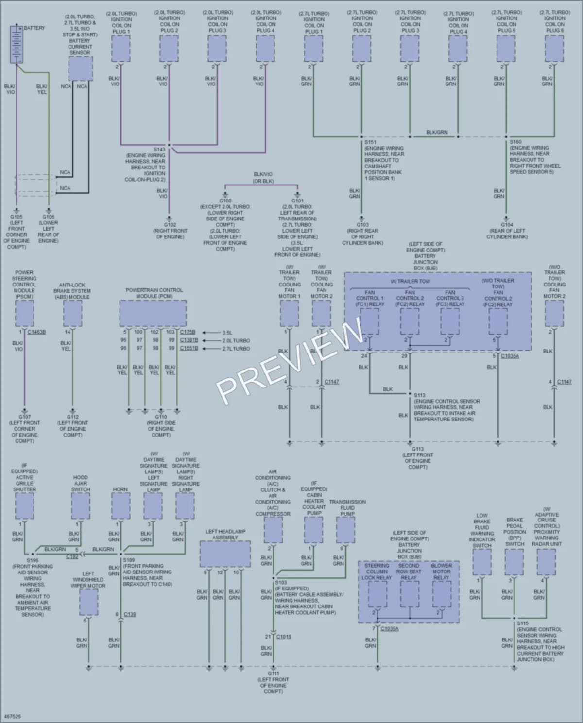 2015 Ford Edge Ground Distribution wiring diagram preview