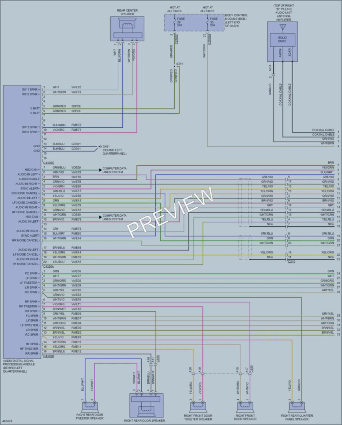 2015 Ford Edge Radio wiring diagram preview