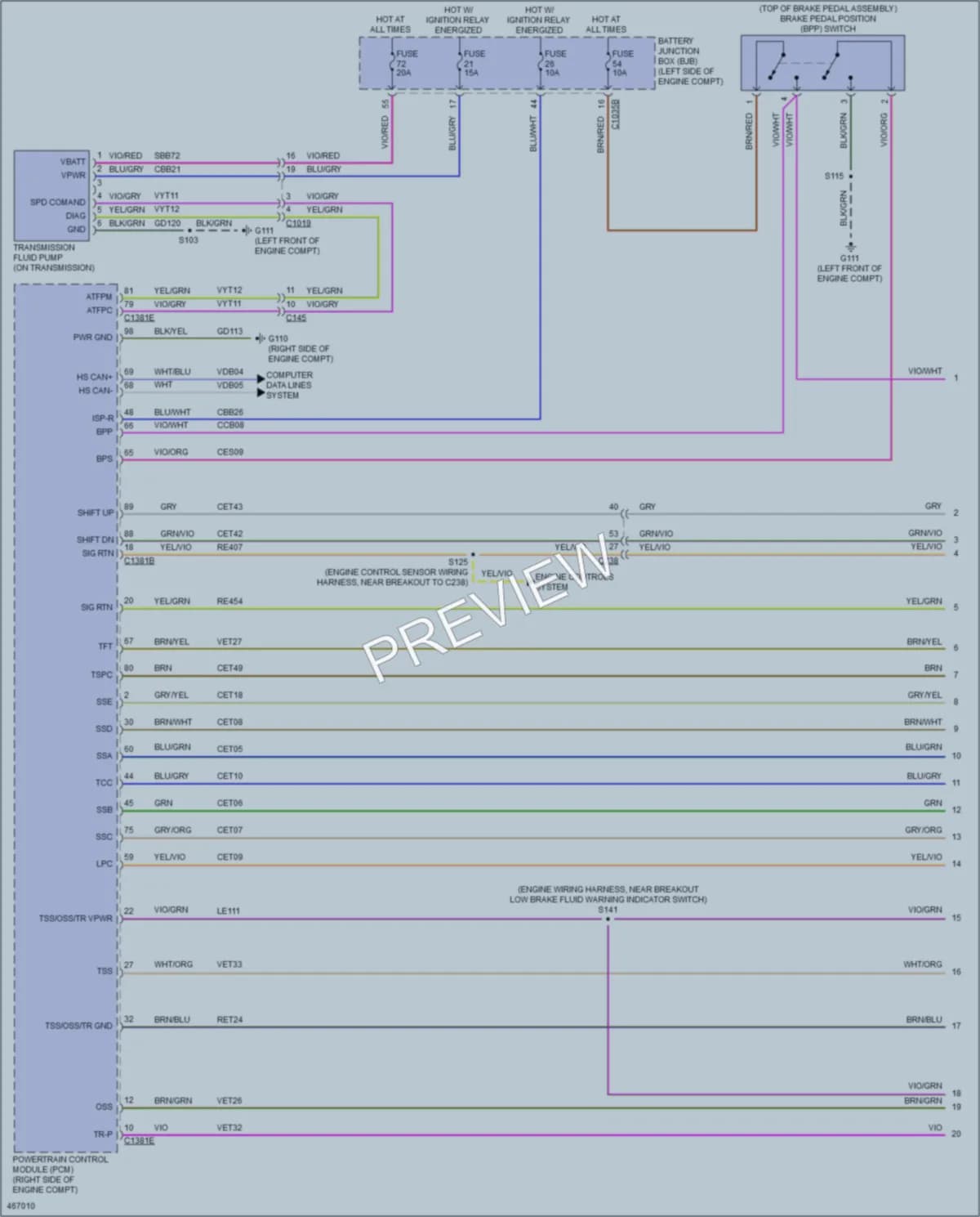 2015 Ford Edge Transmission wiring diagram preview