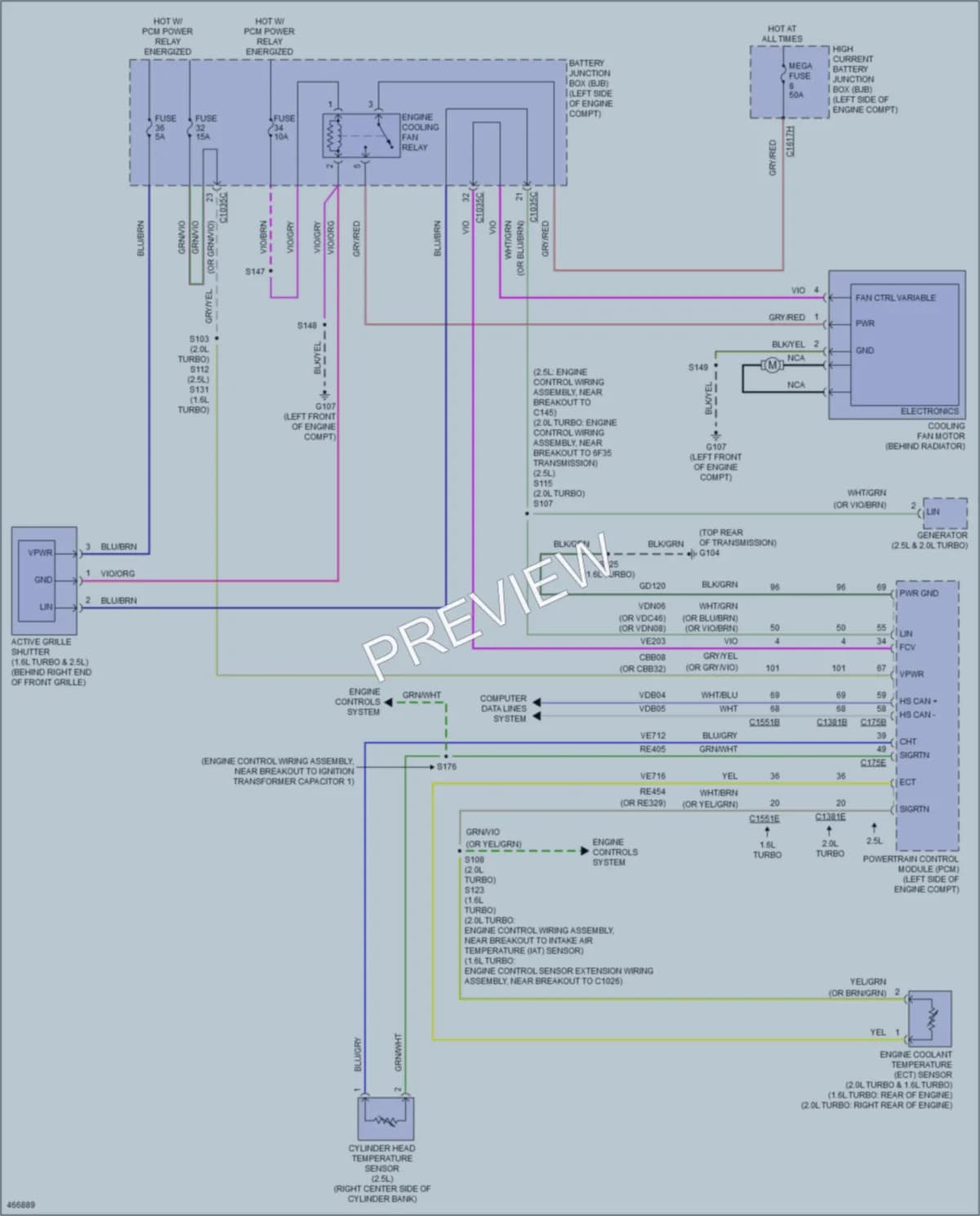 2015 Ford Escape Cooling Fan wiring diagram preview