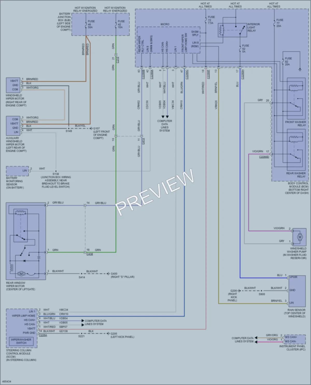 2015 Ford Escape Wiper Washer wiring diagram preview