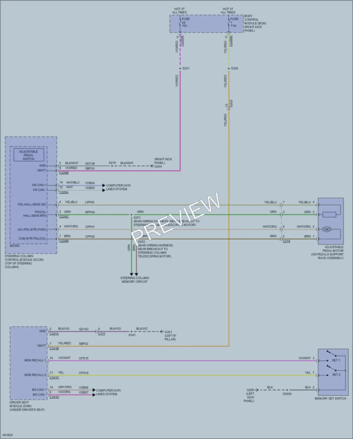 2015 Ford Expedition Memory Systems wiring diagram preview