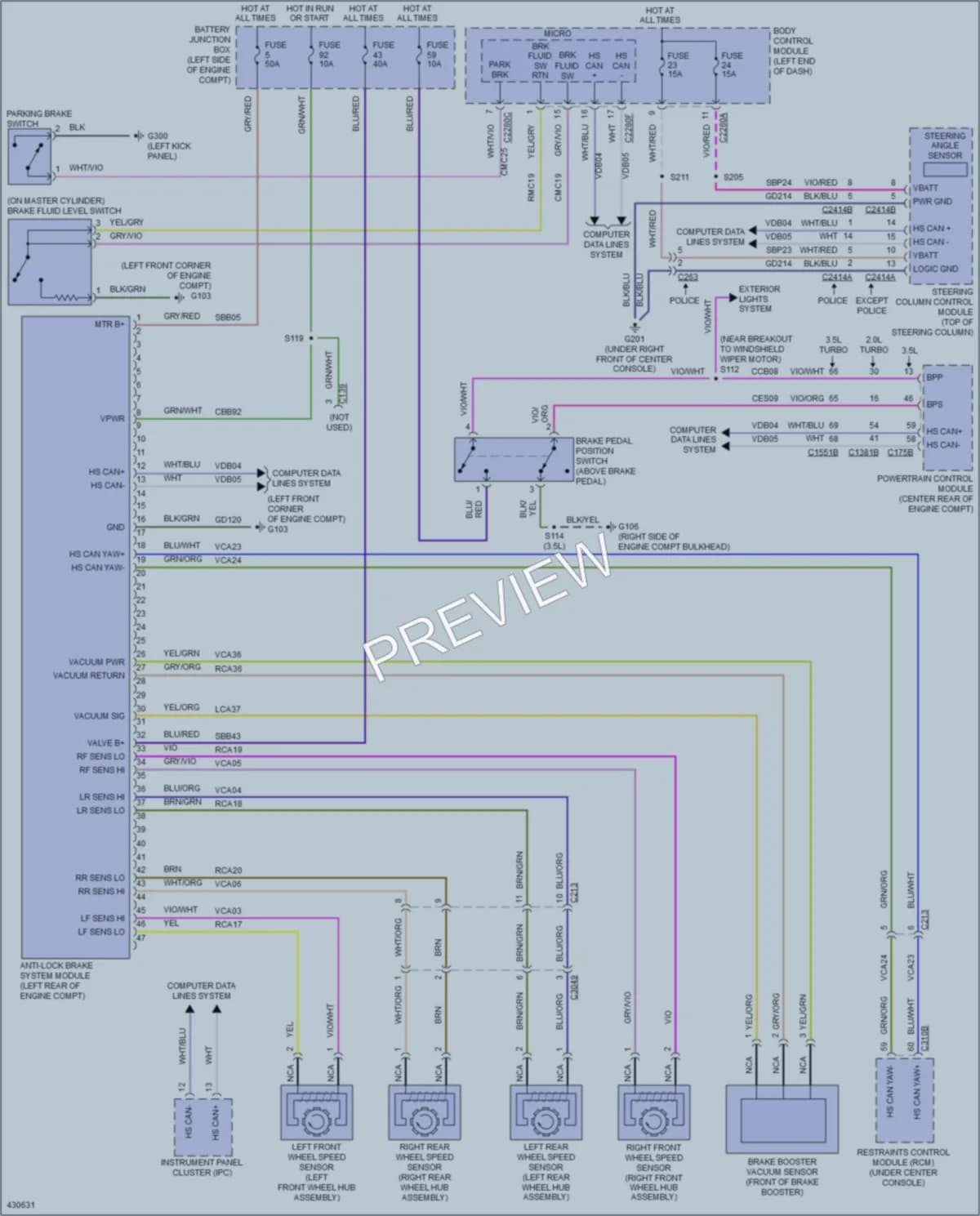 2015 Ford Explorer Anti Lock Brakes wiring diagram preview