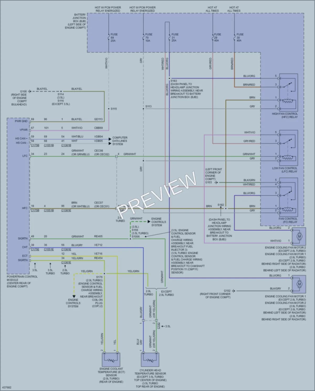 2015 Ford Explorer Cooling Fan wiring diagram preview