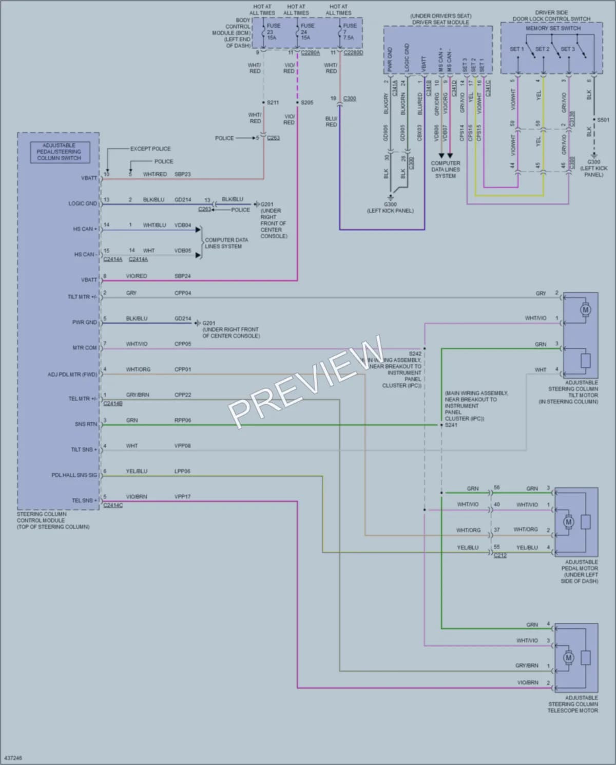 2015 Ford Explorer Memory Systems wiring diagram preview