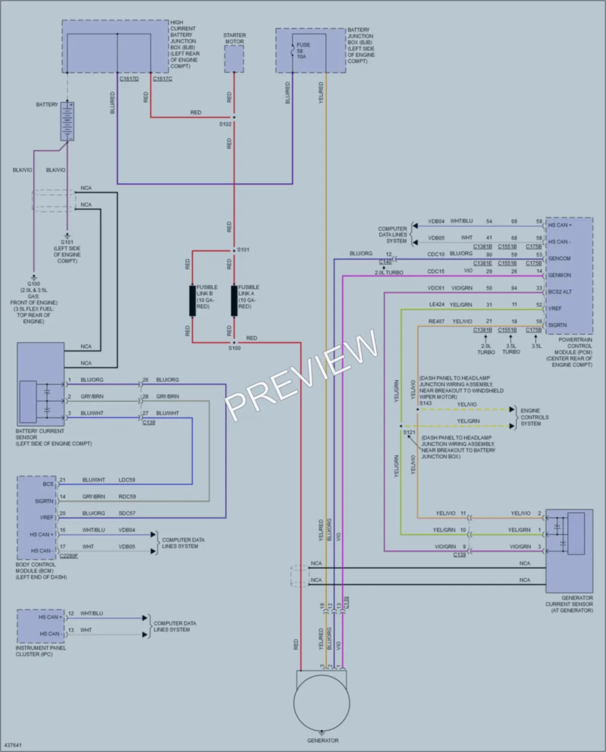 2015 Ford Explorer Starting Charging wiring diagram preview