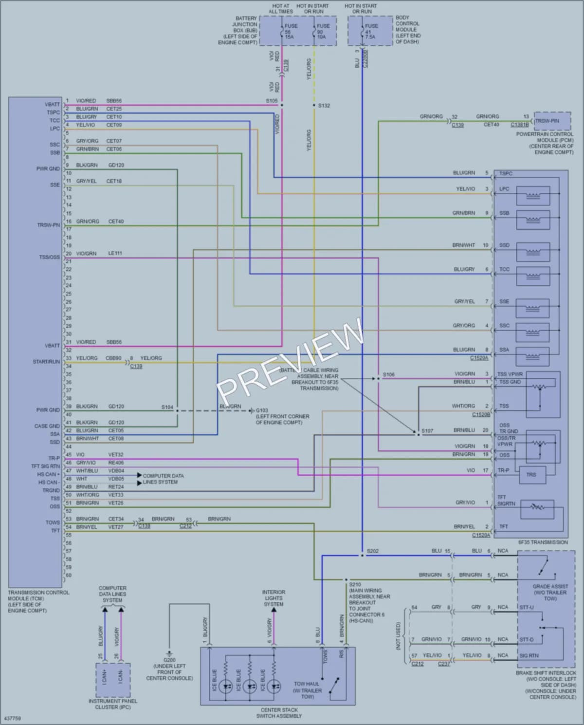 2015 Ford Explorer Transmission wiring diagram preview