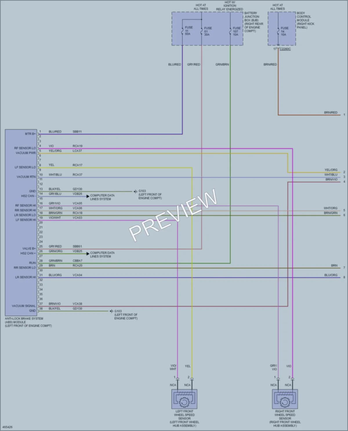 2015 Ford F150 Anti Lock Brakes wiring diagram preview