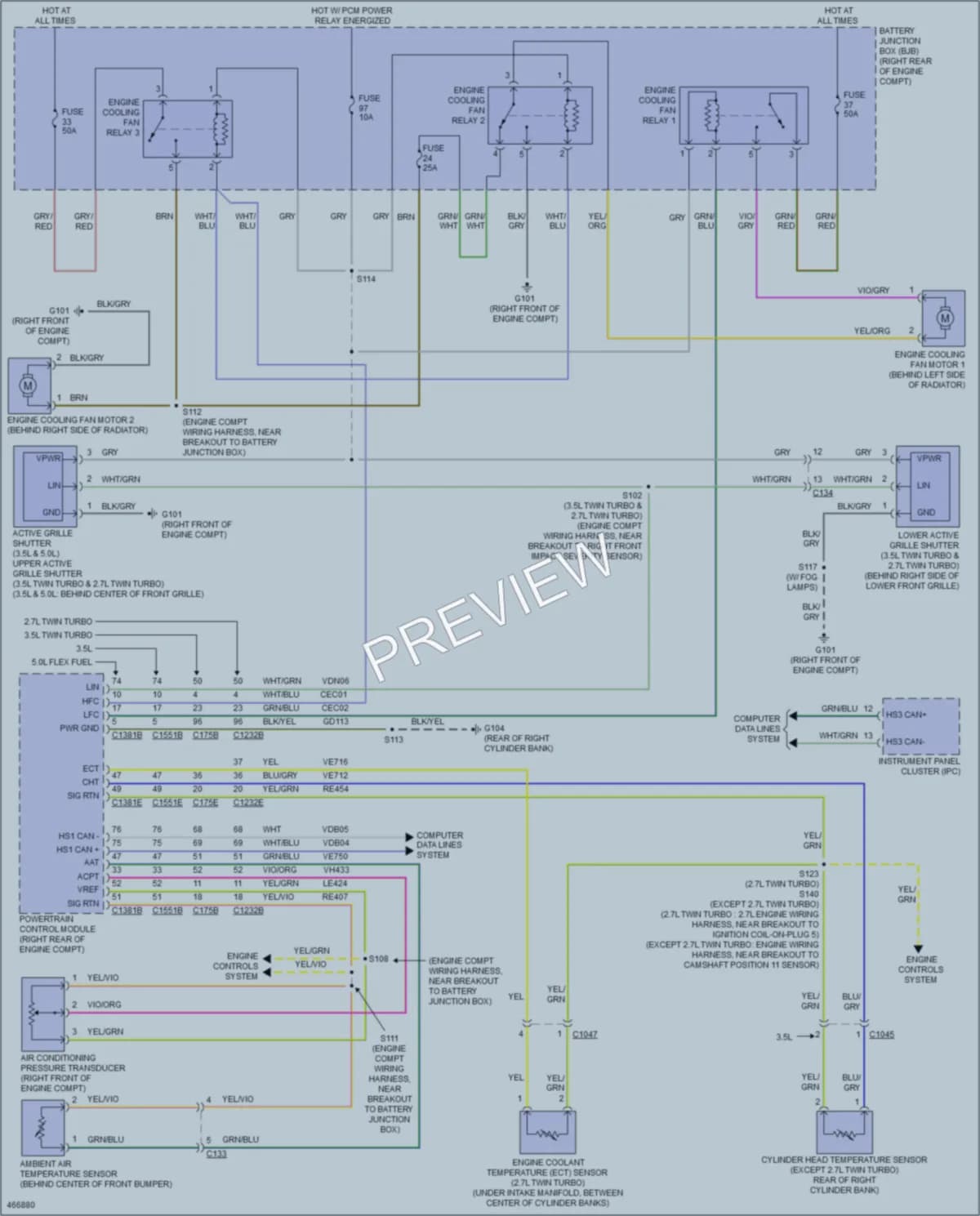 2015 Ford F150 Cooling Fan wiring diagram preview