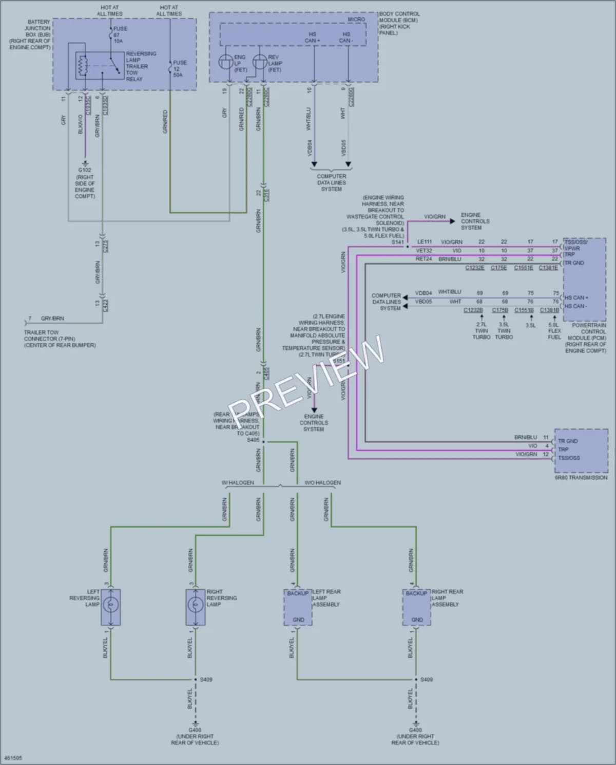 2015 Ford F150 Exterior Lights wiring diagram preview
