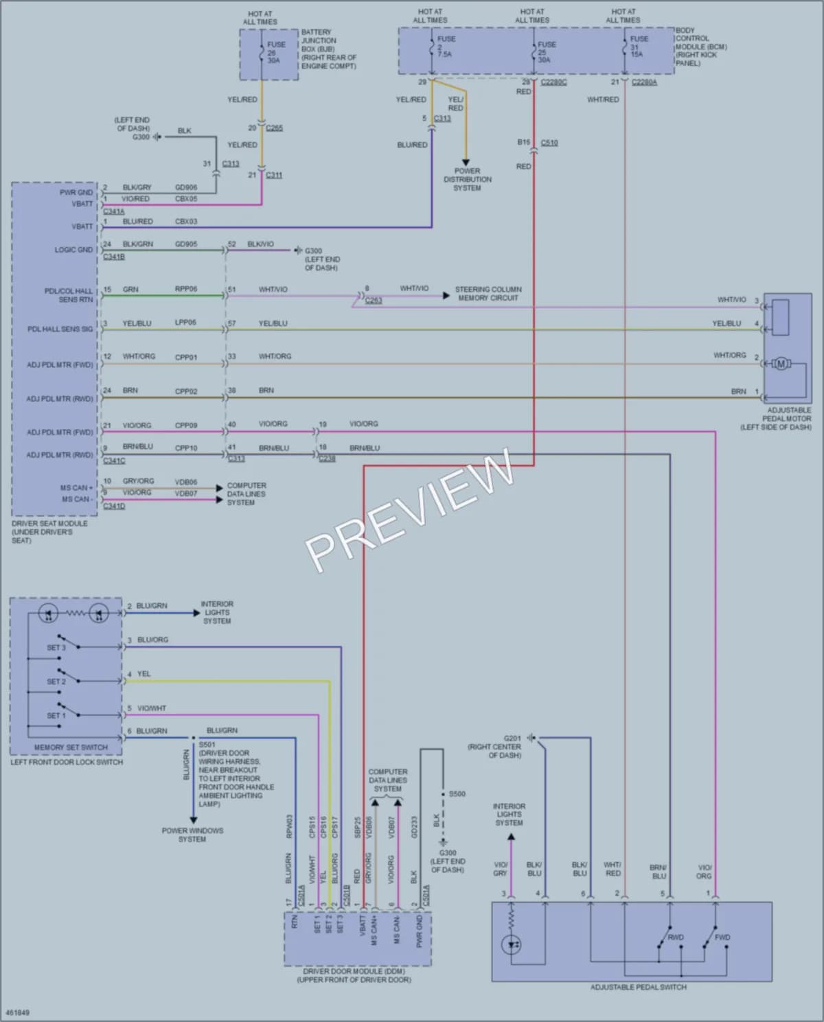 2015 Ford F150 Memory Systems wiring diagram preview