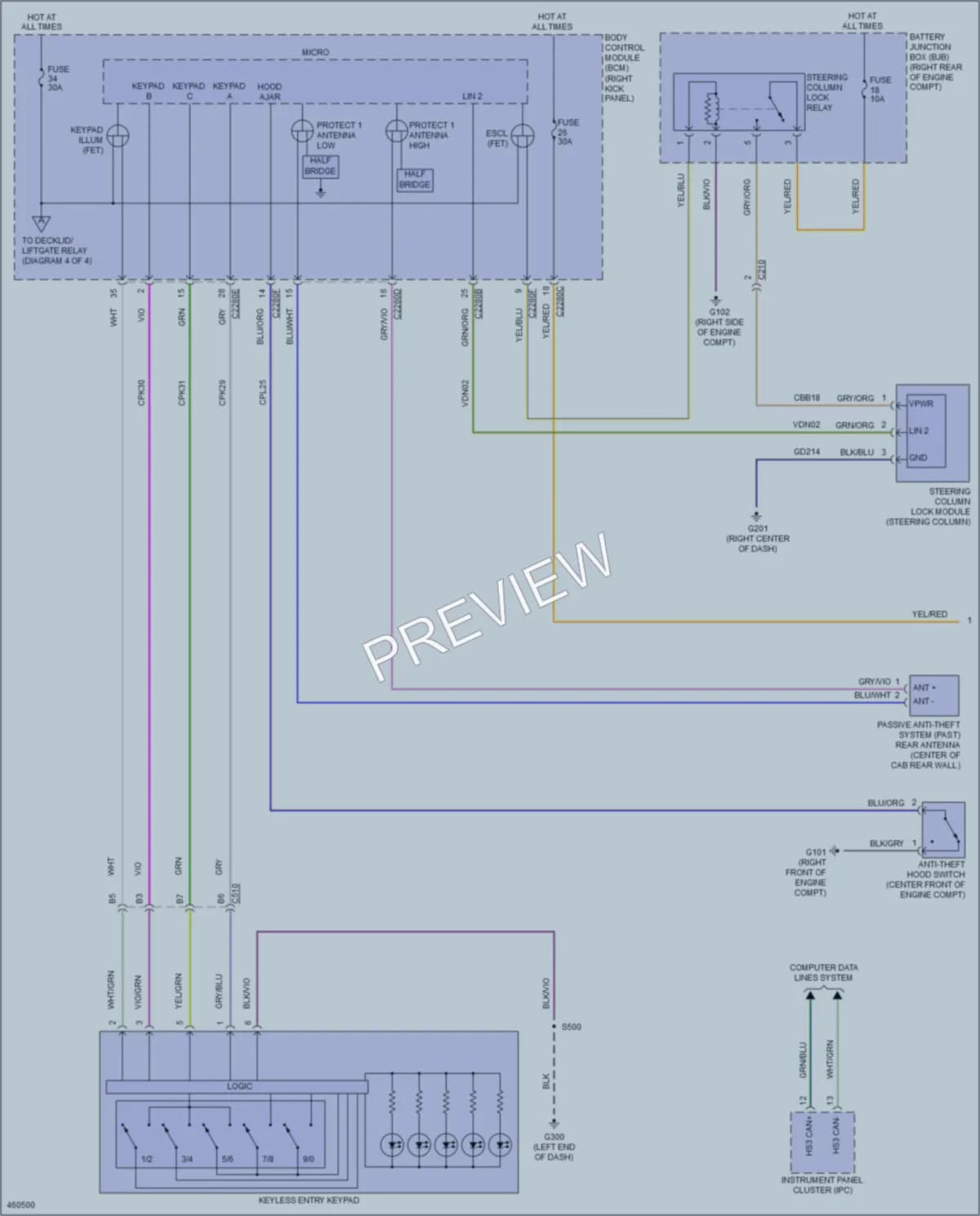 2015 Ford F150 Power Door Locks wiring diagram preview