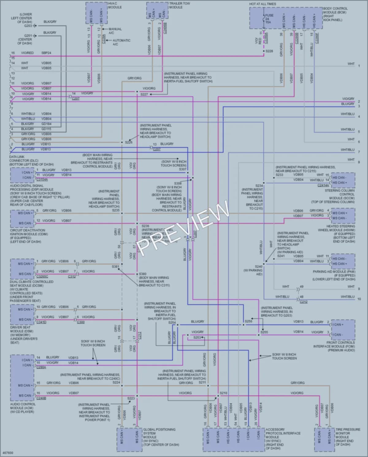 2015 Ford F250SuperDuty Computer Data Lines wiring diagram preview