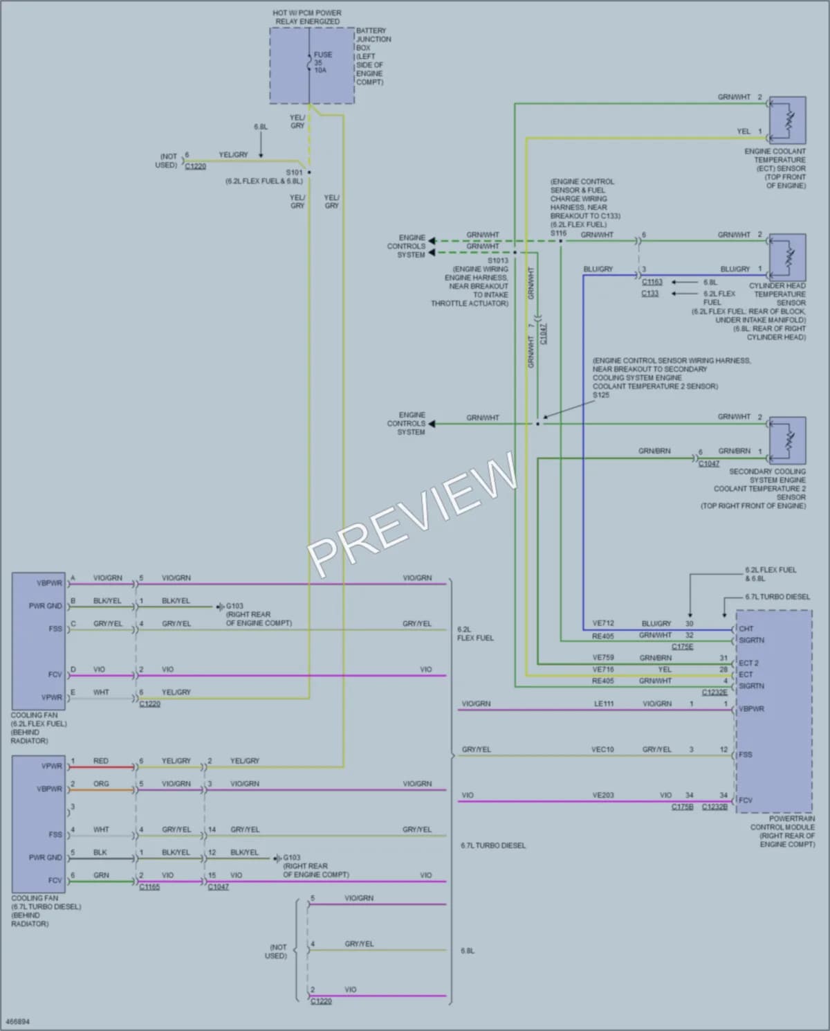 2015 Ford F250SuperDuty Cooling Fan wiring diagram preview