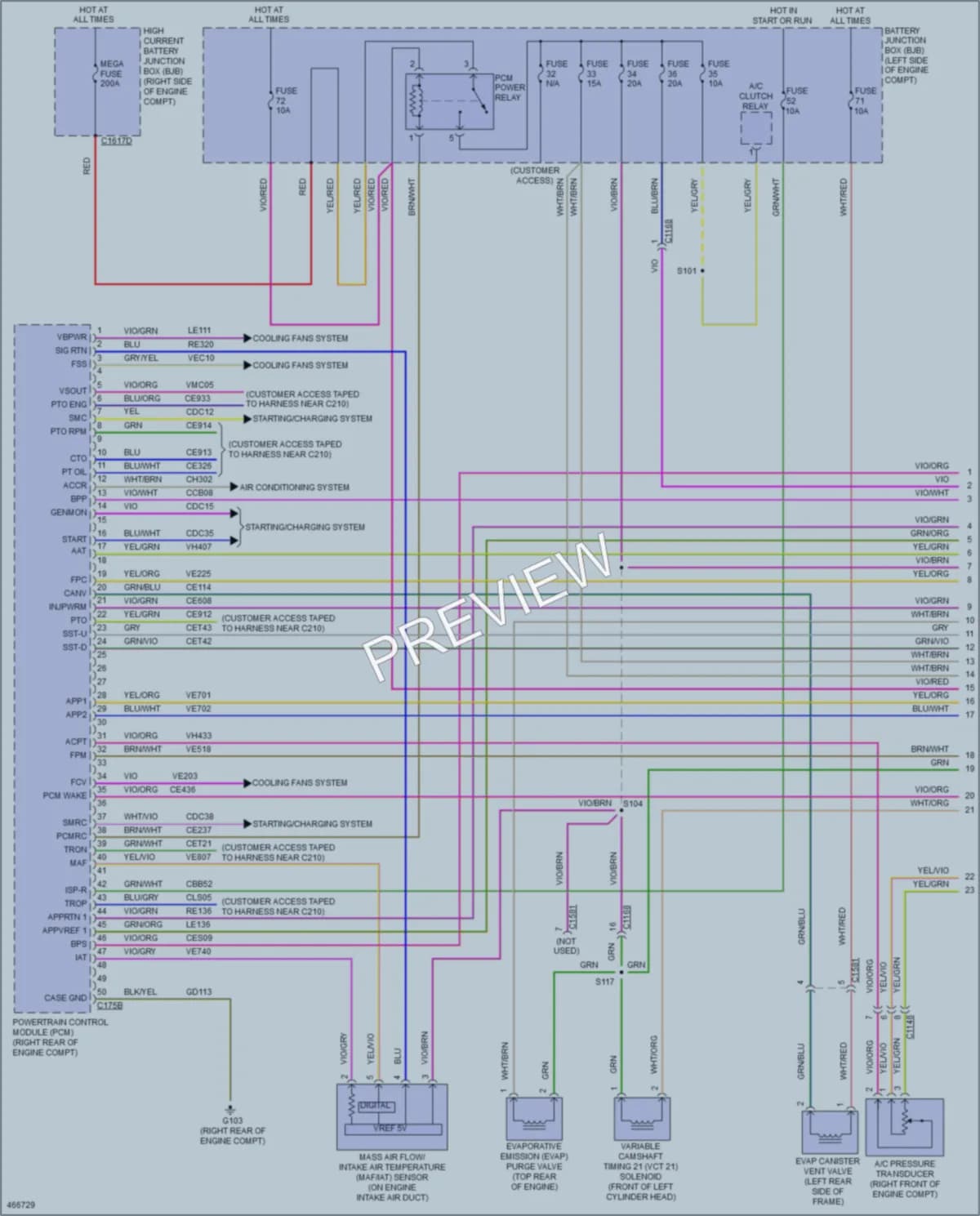 2015 Ford F250SuperDuty Engine Performance wiring diagram preview