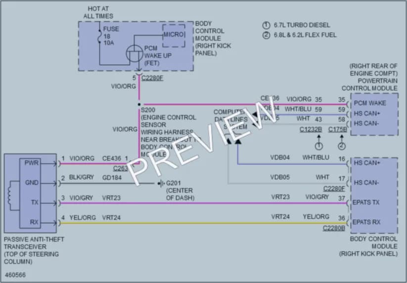 2015 Ford F450SuperDuty Anti Theft wiring diagram preview