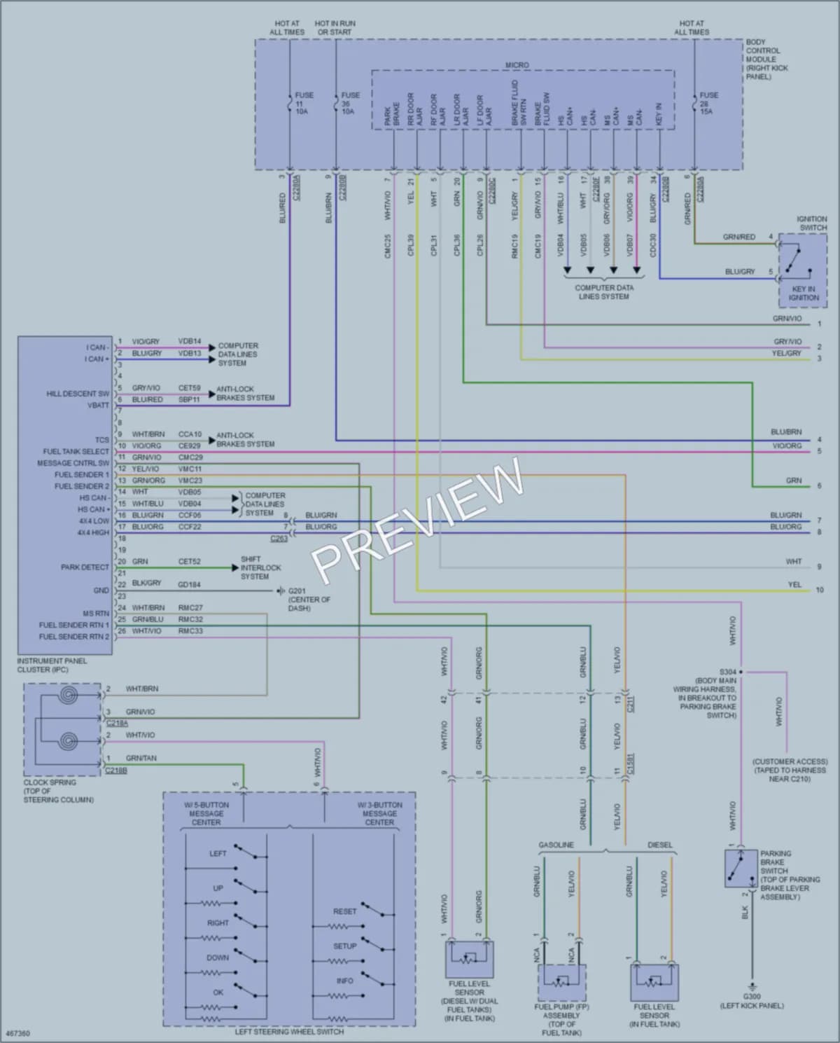 2015 Ford F450SuperDuty Instrument Cluster wiring diagram preview