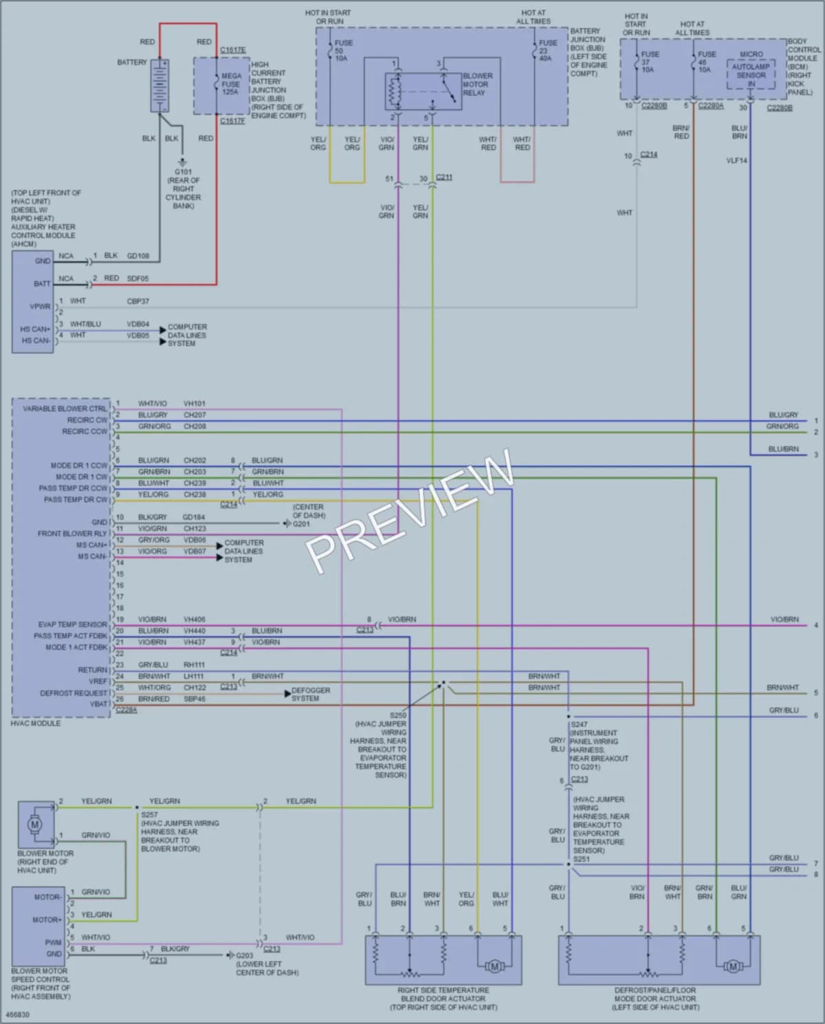 2015 Ford F550ChsCab Air Conditioning wiring diagram preview