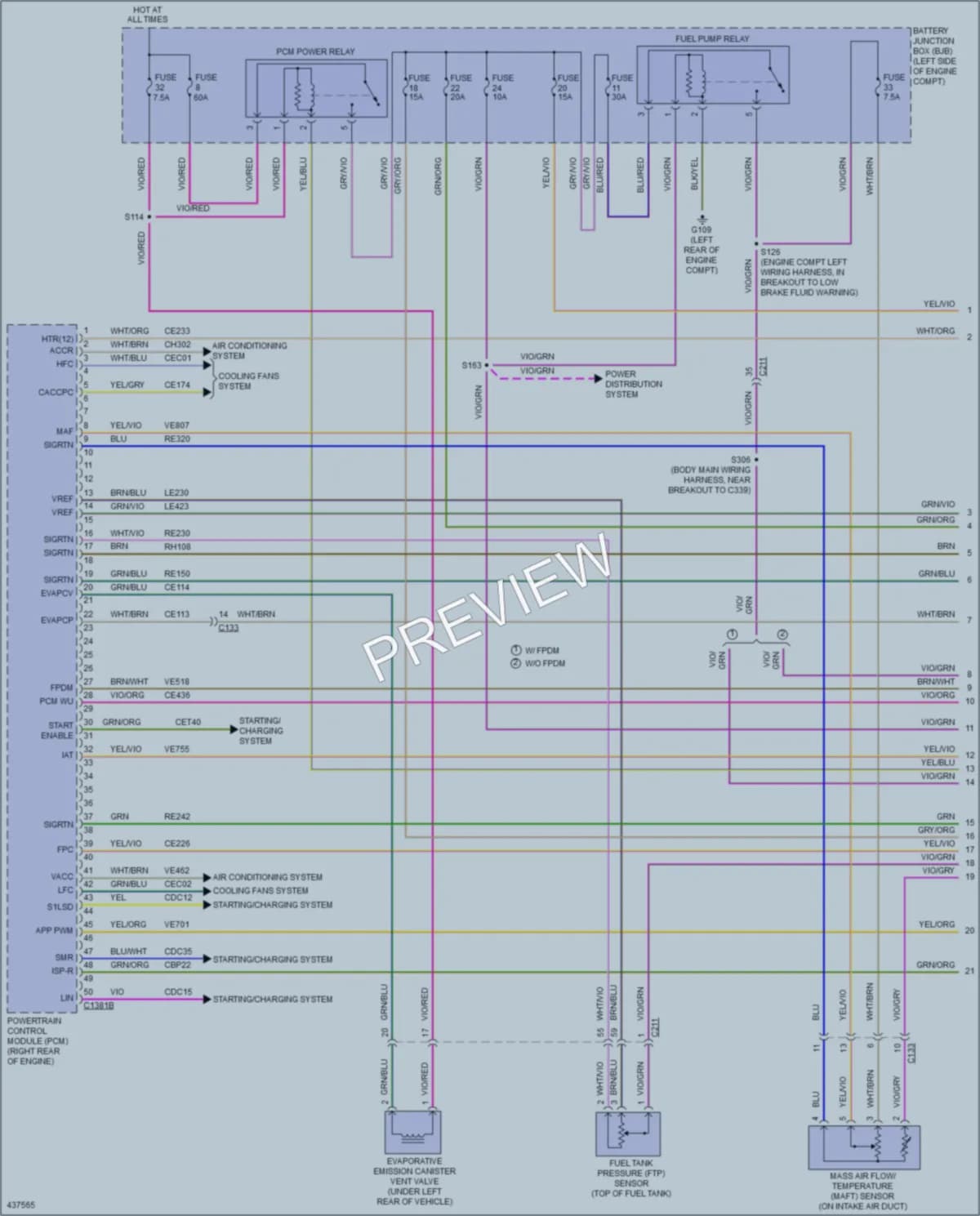 2015 Ford Fiesta Engine Performance wiring diagram preview
