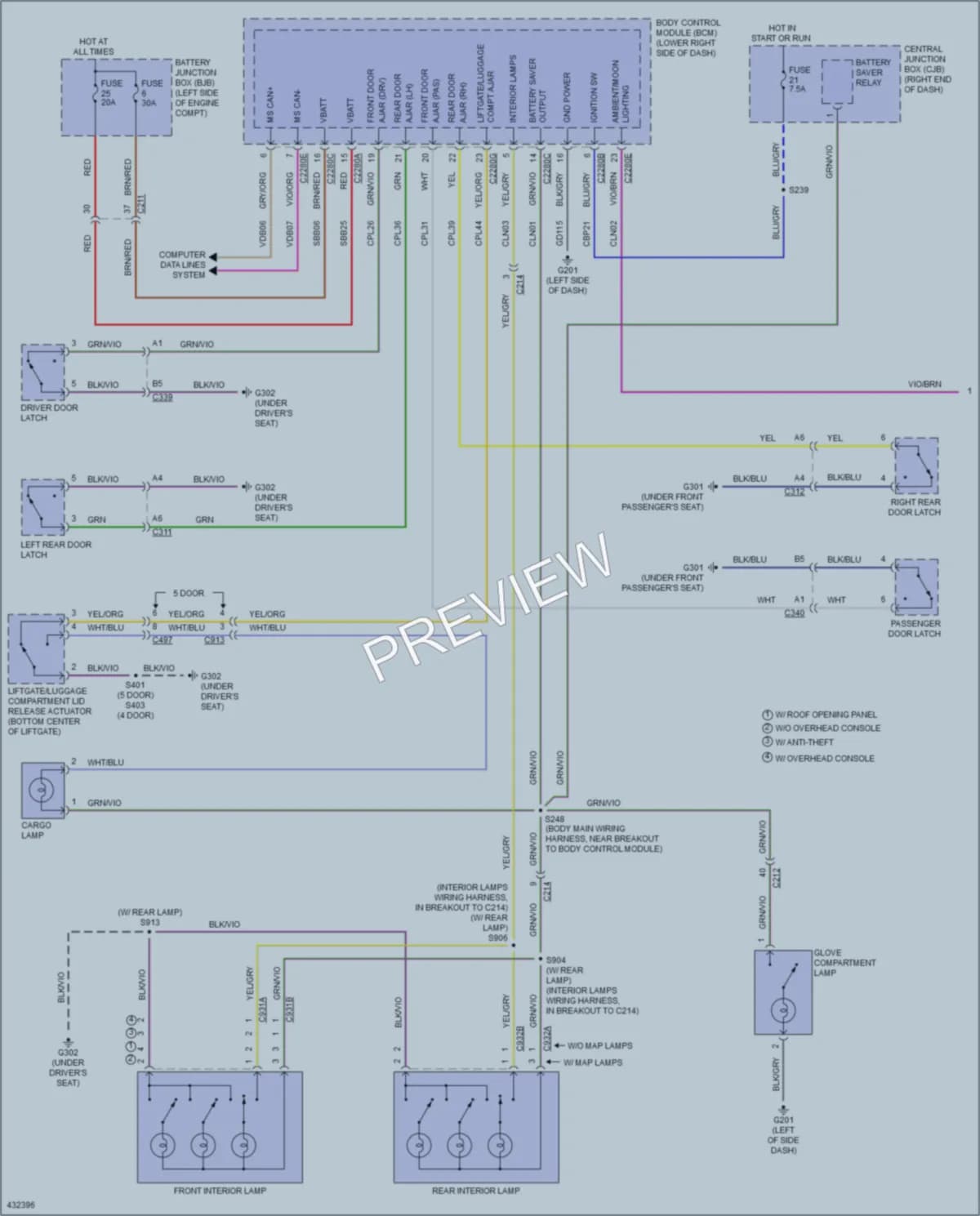 2015 Ford Fiesta Interior Lights wiring diagram preview