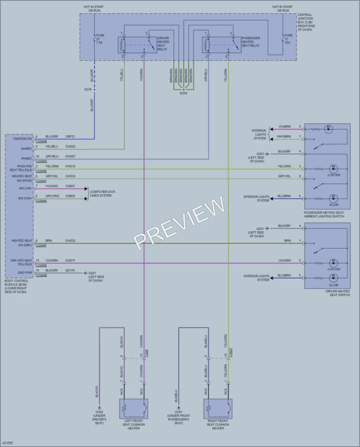 2015 Ford Fiesta Power Seats wiring diagram preview