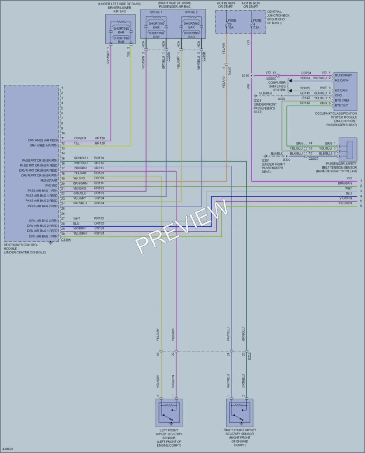 2015 Ford Fiesta Supplemental Restraints wiring diagram preview
