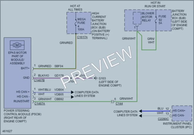 2015 Ford Flex Electronic Power Steering wiring diagram preview