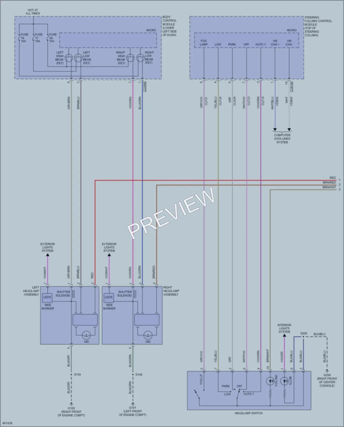 2015 Ford Flex Headlights wiring diagram preview