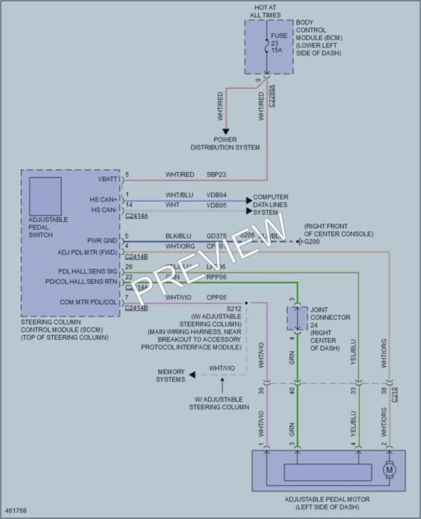 2015 Ford Flex Power Seats wiring diagram preview