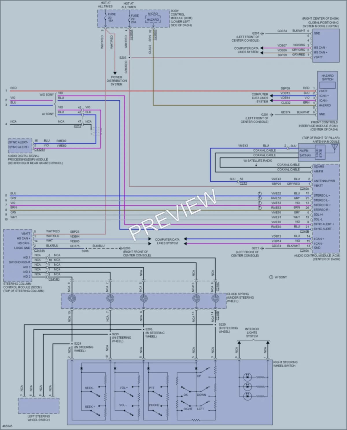 2015 Ford Flex Radio wiring diagram preview