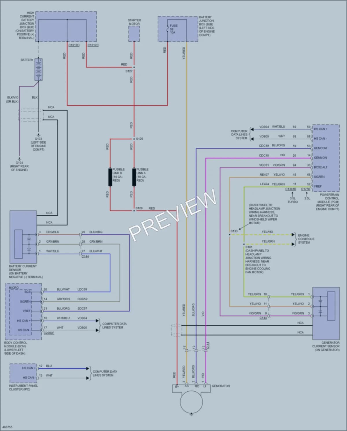 2015 Ford Flex Starting Charging wiring diagram preview