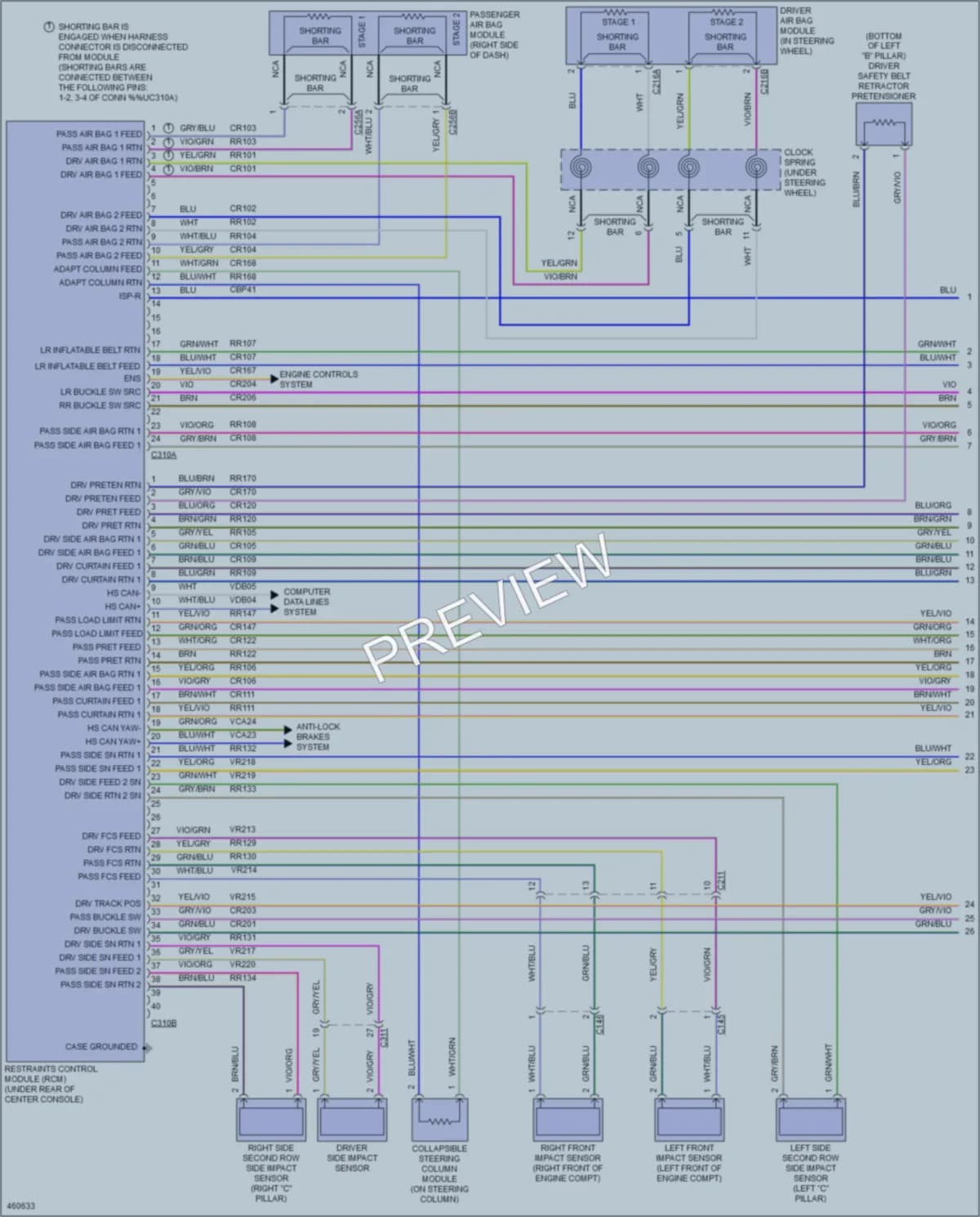 2015 Ford Flex Supplemental Restraints wiring diagram preview