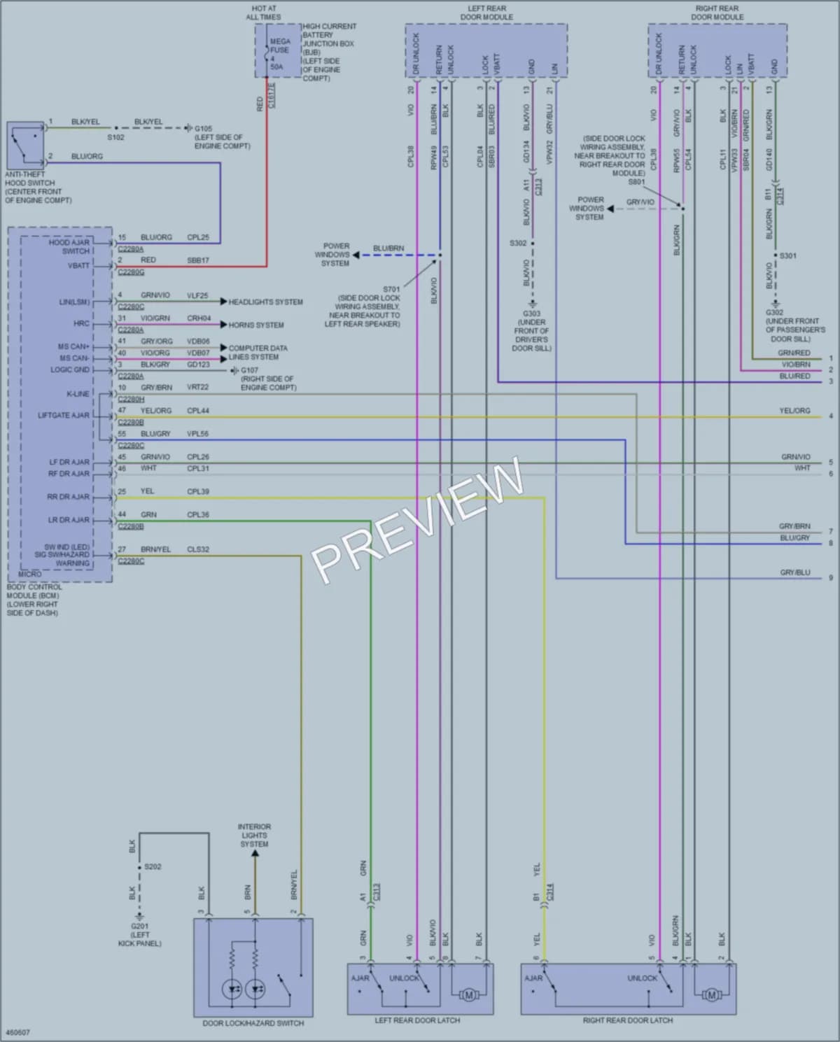 2015 Ford Focus Anti Theft wiring diagram preview
