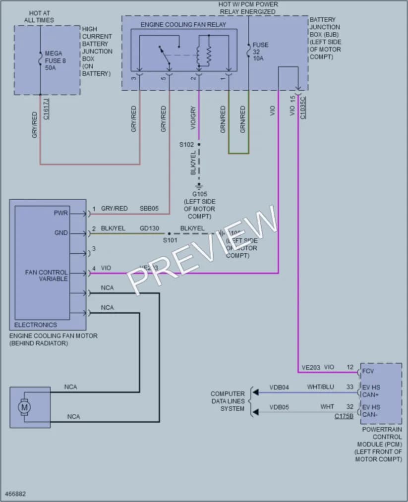 2015 Ford Focus Cooling Fan wiring diagram preview