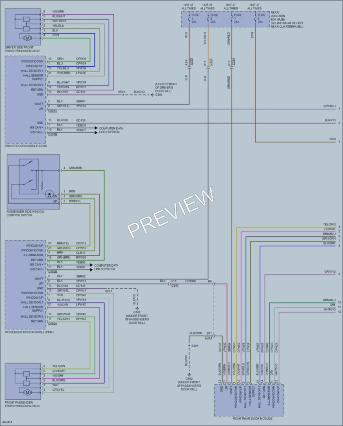 2015 Ford Focus Power Windows wiring diagram preview