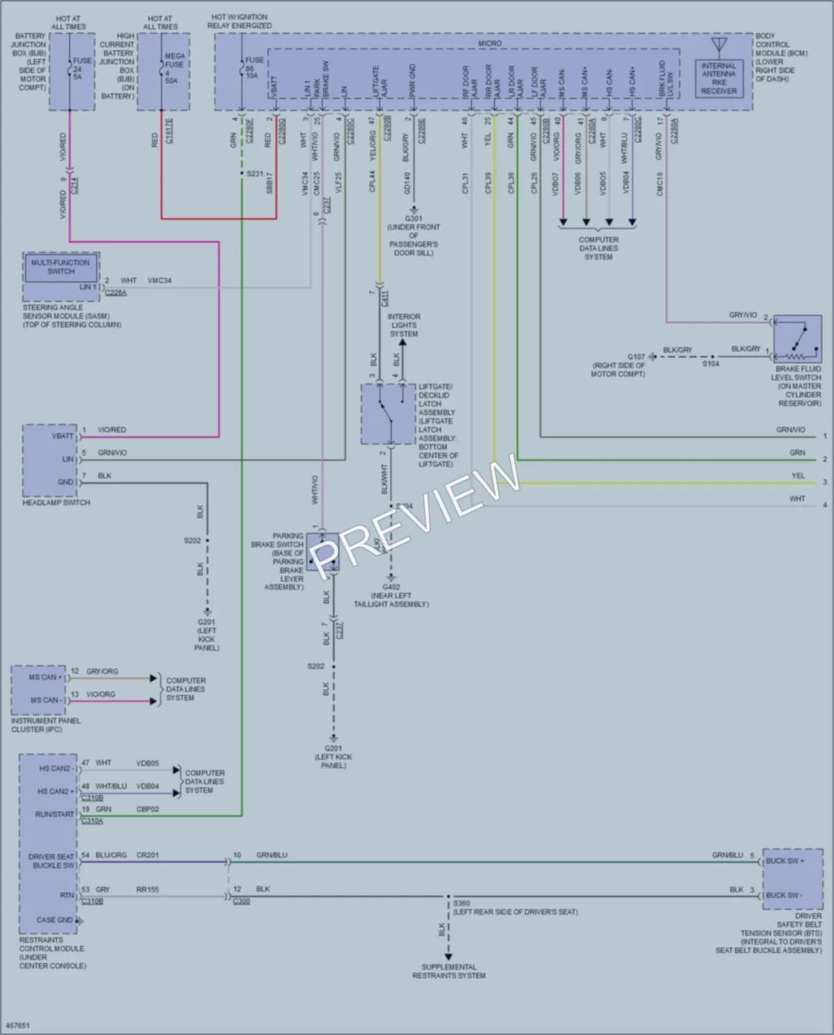 2015 Ford Focus Warning Systems wiring diagram preview