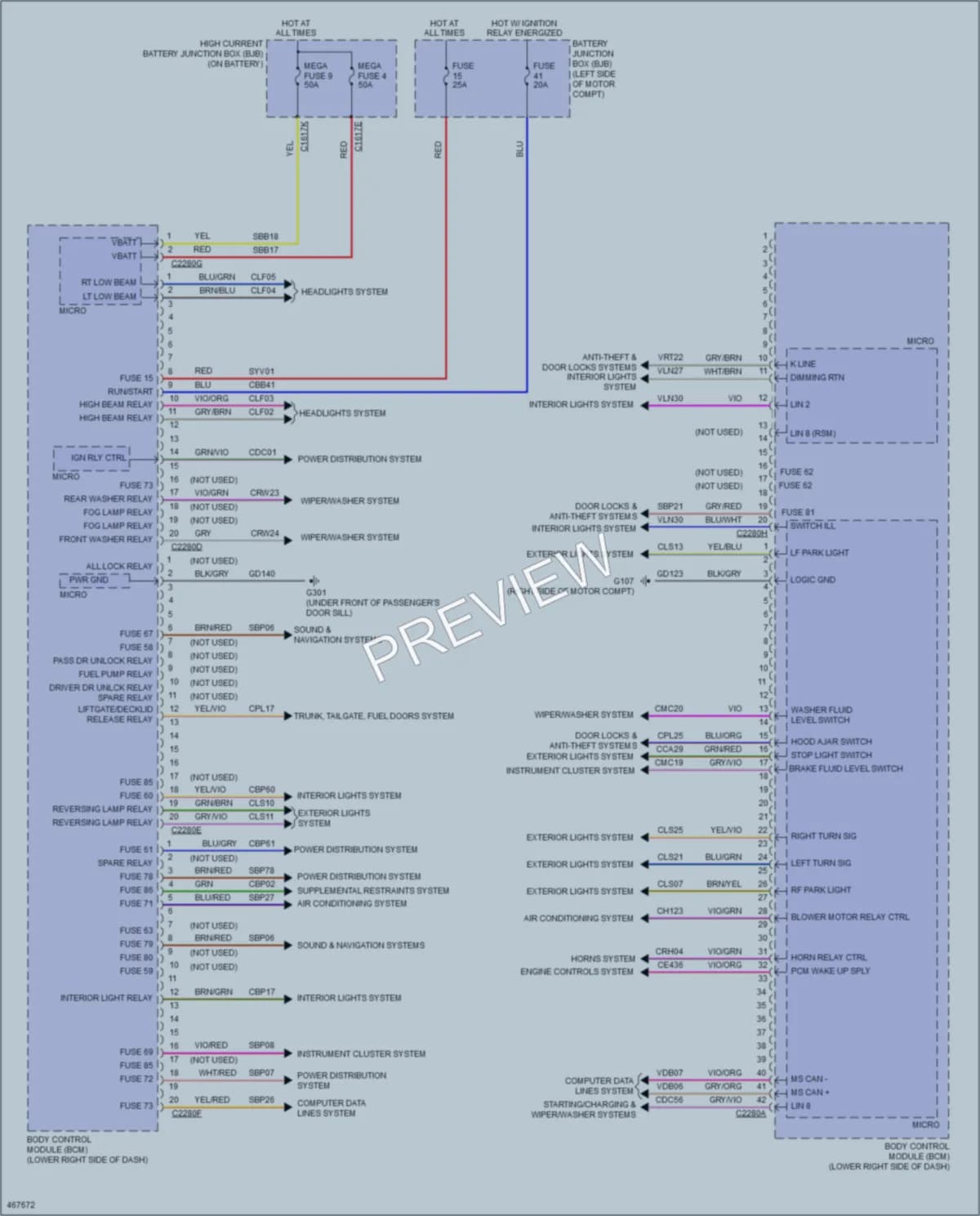 2015 Ford FocusElectric Body Control Modules wiring diagram preview