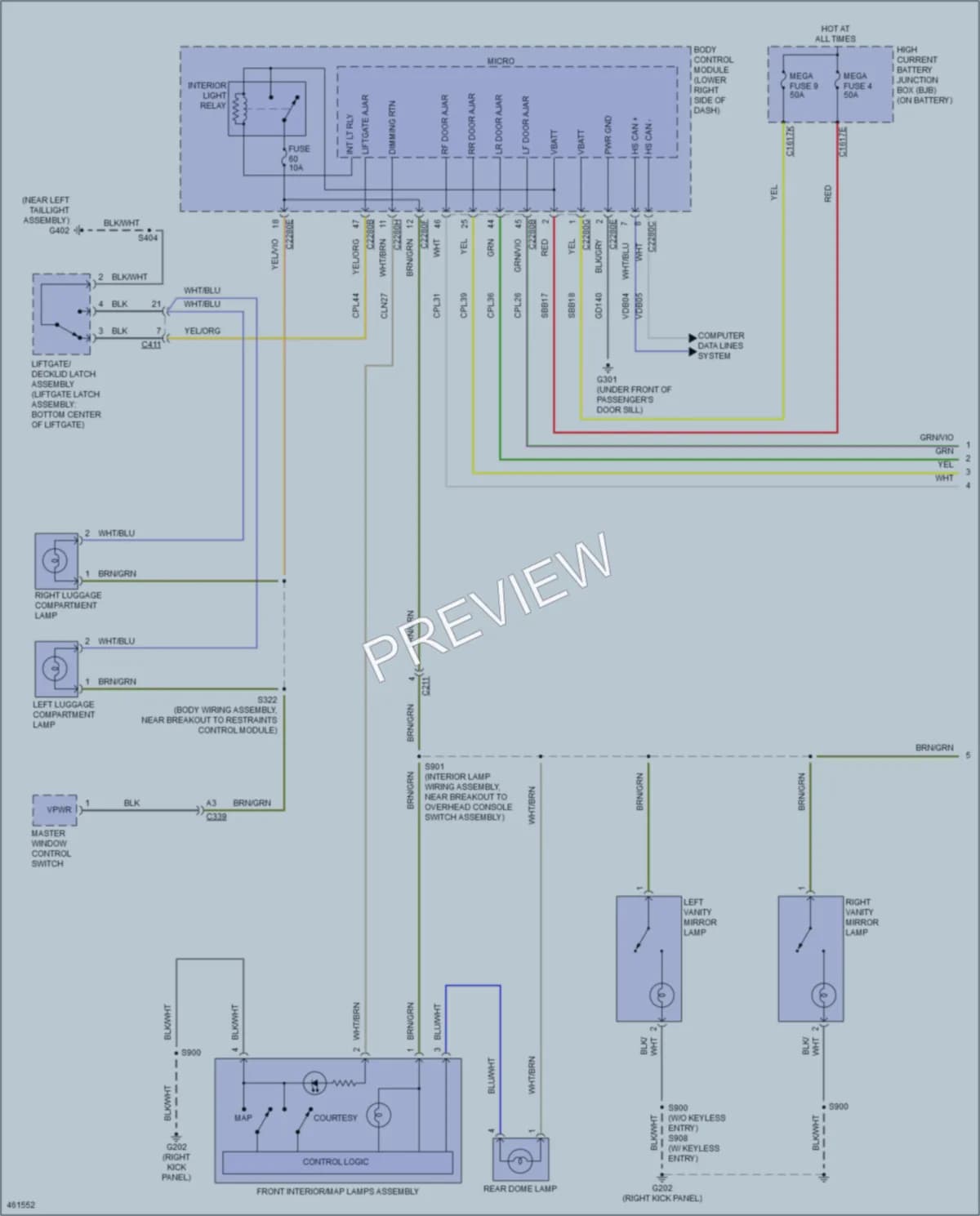 2015 Ford FocusElectric Interior Lights wiring diagram preview