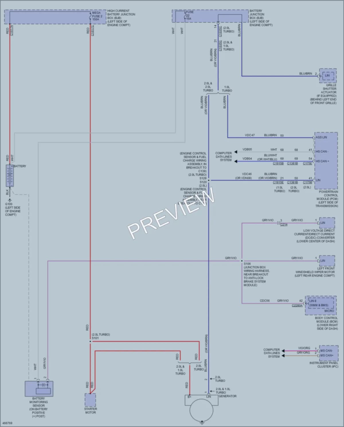 2015 Ford FocusElectric Starting Charging wiring diagram preview