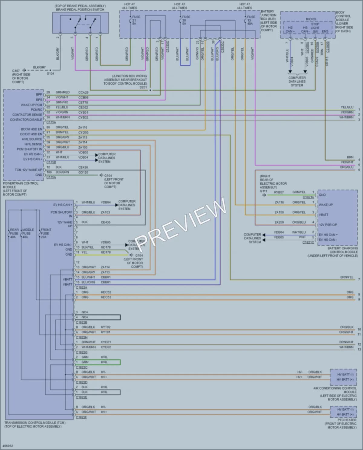 2015 Ford FocusElectric Transmission wiring diagram preview