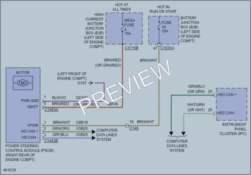 2015 Ford Fusion Electronic Power Steering wiring diagram preview